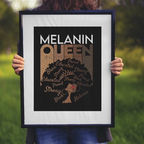 Melanin Afro Queen Word Art   Poster