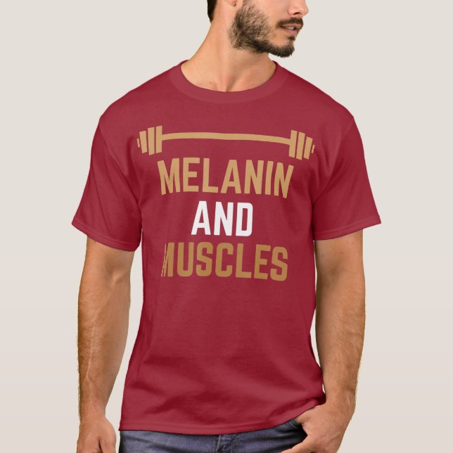 Melanin and Muscles Black Fitness T-Shirt (Front)