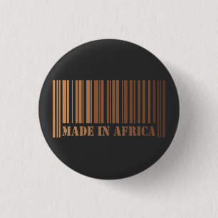 Melanin Barcode Design Proudly Made in Africa Button