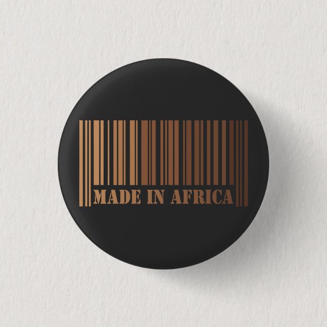 Melanin Barcode Design Proudly Made in Africa Button (Front)