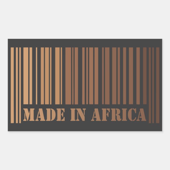 Melanin Barcode Design Proudly Made in Africa Rectangular Sticker (Front)