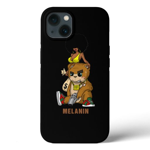 Melanin Black Girl Magic Hip Hop Teddy Bear Gangst iPhone 13 Case