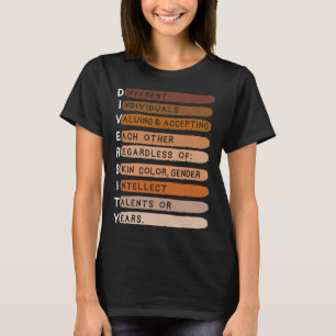 Melanin Black History Month Diversity Typography T-Shirt