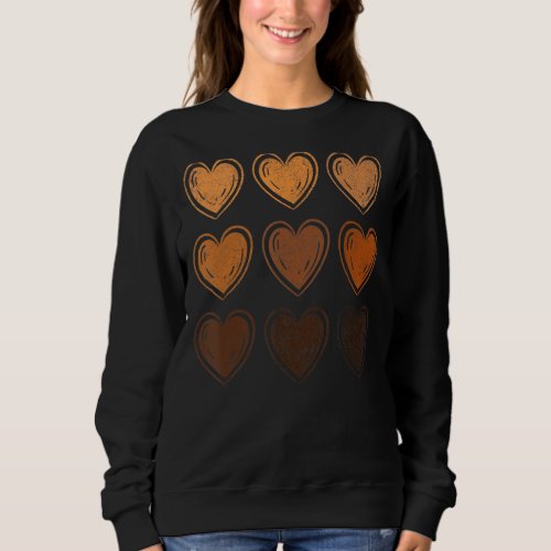 Melanin Black History Month Melanated Hearts Sweatshirt