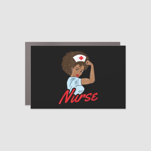 Melanin Black Nurse African American Nurse Car Magnet