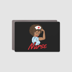 Melanin Black Nurse Clothing Gift African American Car Magnet