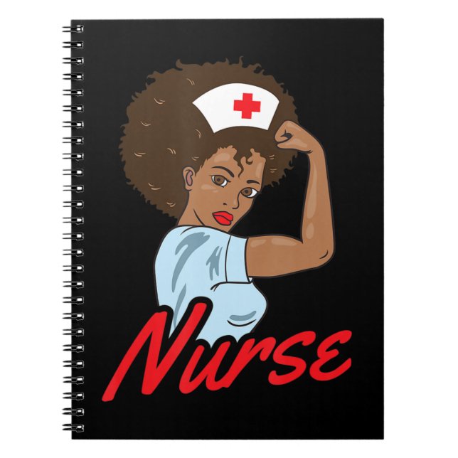 Melanin Black Nurse Clothing Gift African American Notebook (Front)