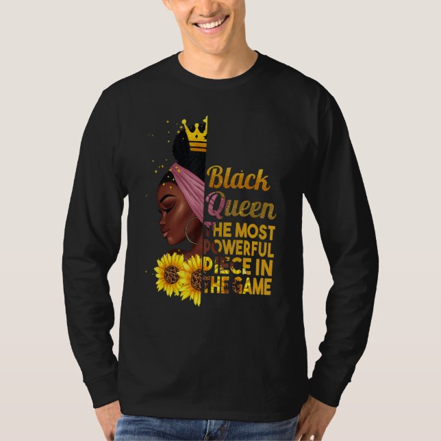 Melanin Black Queen African American History Month T-Shirt (Front)
