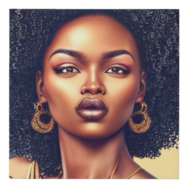 melanin black queen wall art (Front)