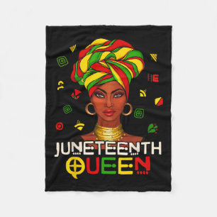 Melanin Black Queen Women Head Wrap Freedom Day Fleece Blanket