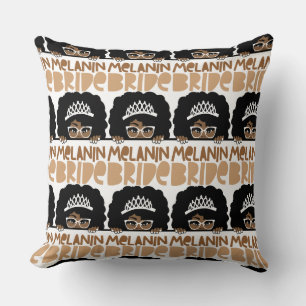 Melanin Bride Throw Pillow