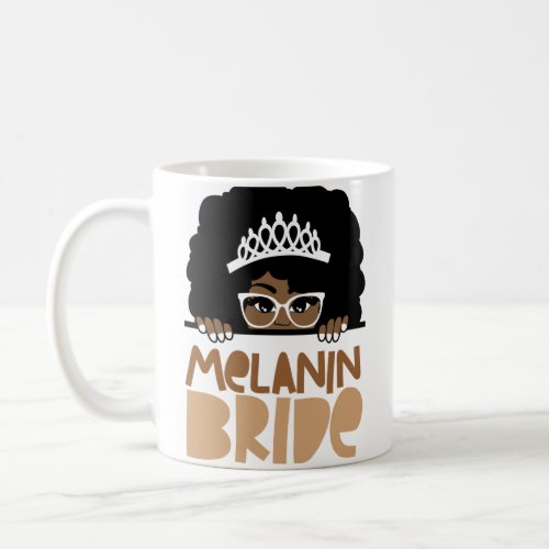 Melanin Bride with Glasses Coffee Mug