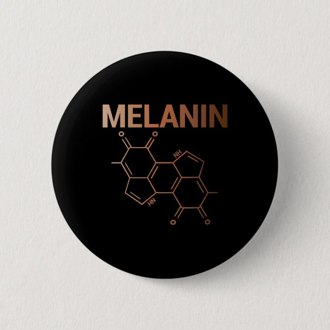 Melanin Chemical Structure Molecule Formula Africa Button (Front)