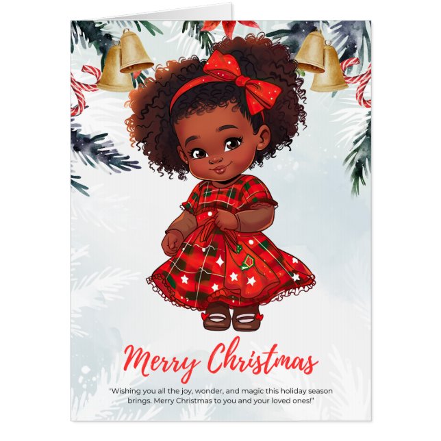 Melanin Christmas Black Girl Magic Xmas Magic Fun Card (Front)