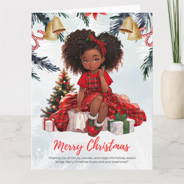 Melanin Christmas Black Girl Magic Xmas Magic Fun Card (Front)