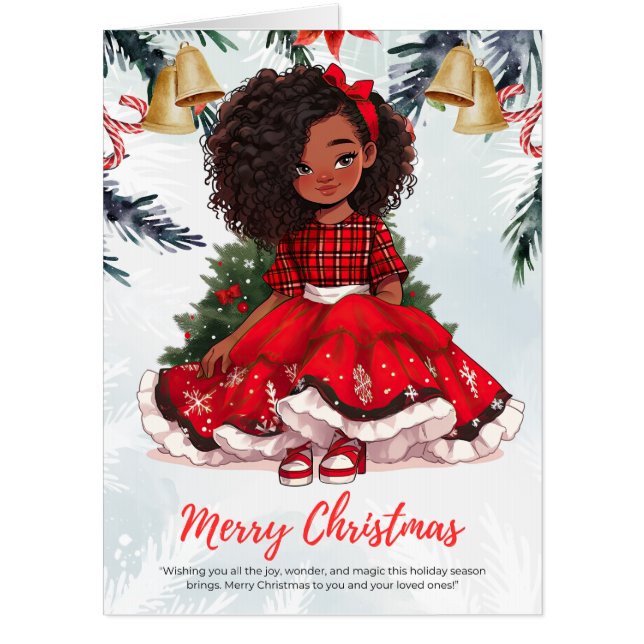 Melanin Christmas Black Girl Magic Xmas Magic Fun Card (Front)