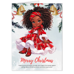 Melanin Christmas Black Girl Magic Xmas Magic Fun Card