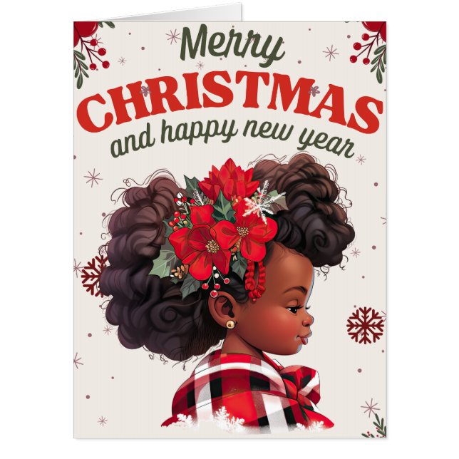 Melanin Christmas Black Girl Magic Xmas Magic Fun Card (Front)