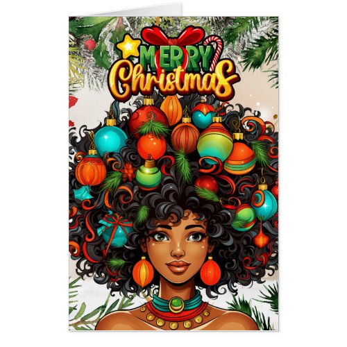 Melanin Christmas Black Queen Melanin Woman Xmas  Card