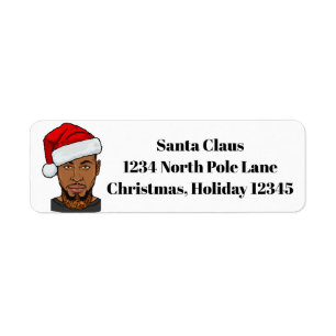 Melanin Christmas Black Santa Claus Xmas Bruh Sis Label