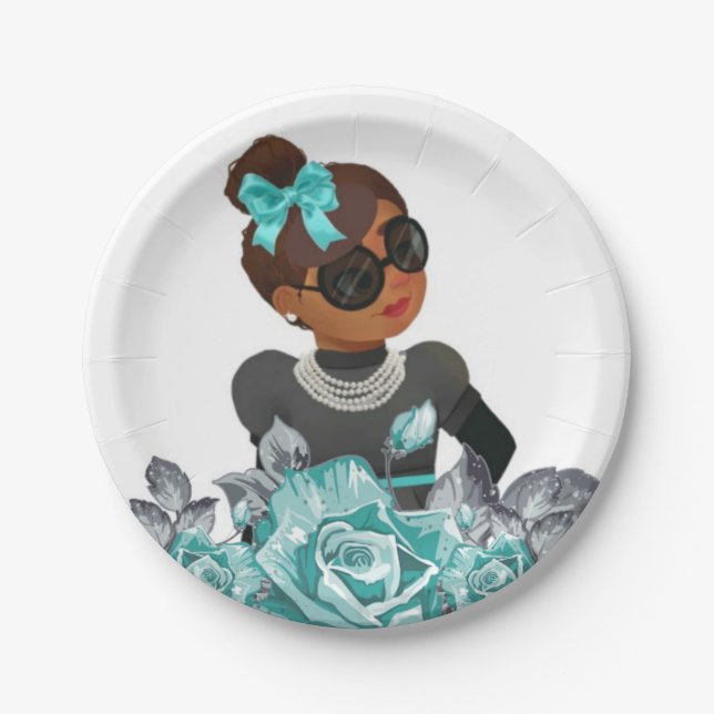 Melanin Collection | Glam Doll Paper Plates (Front)