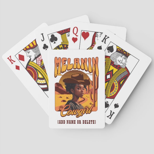 MELANIN COWGIRL Black Girl Western Cowboy Poker Cards (Back)