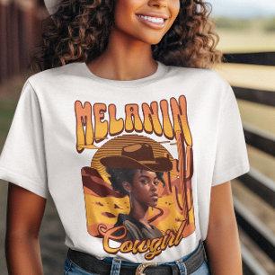 MELANIN COWGIRL Black Girl Western Cowboy T-Shirt