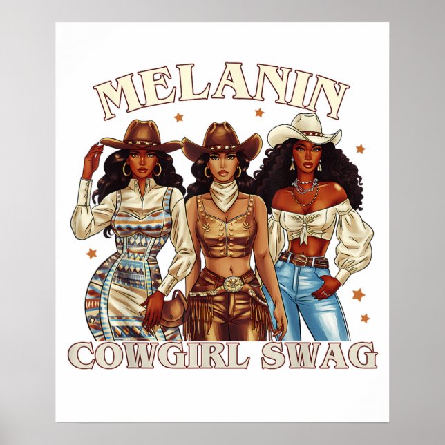 Melanin Cowgirl Swag Poster (Front)