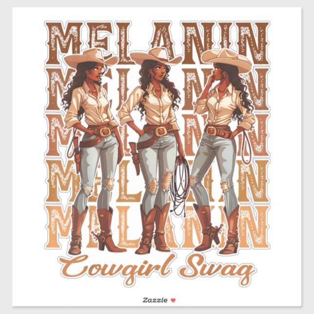 Melanin Cowgirl Swag Sticker (Sheet)