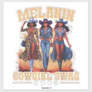 Melanin Cowgirl Swag Sticker