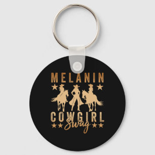 Melanin Cowgirls African Melanin Cowgirl Swag Blac Keychain