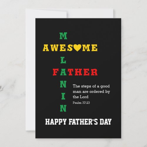 Melanin Dad Happy Fathers Day Card