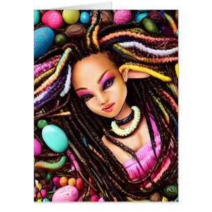 Melanin Easter Egg Rainbow Spring Sista Girl Card