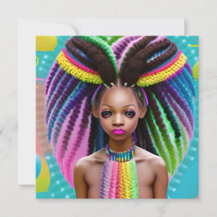 Melanin Easter Rainbow Spring Sista Girl Birthday Card