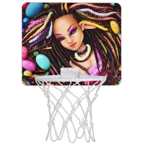 Melanin Easter Rainbow Spring Sista Girl Birthday Mini Basketball Hoop