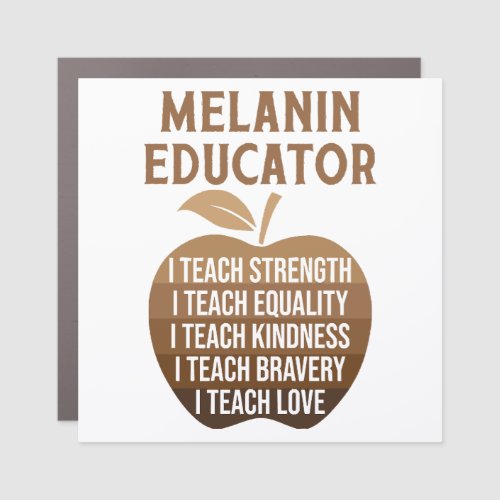 Melanin Educator Teacher BHM Car Magnet