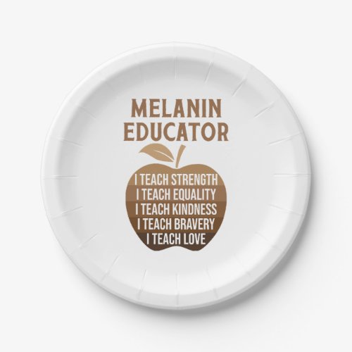 Melanin Educator Teacher BHM Paper Plates