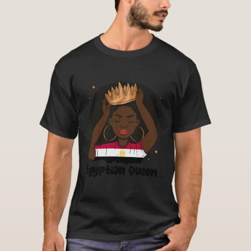 Melanin Egyptian Queen Afro Hair Egypt Roots T_Shirt