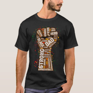 Melanin Fist Hand Word Art Black King Afro Man Fat T-Shirt