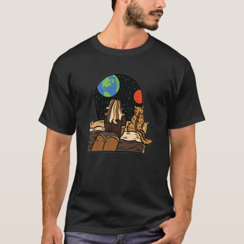 Melanin Girl Space Cat Black History Month BLM Kit T_Shirt