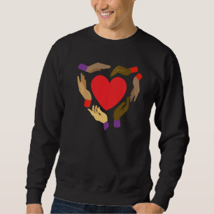 Melanin Hands Heart Valentines Day Black History M Sweatshirt