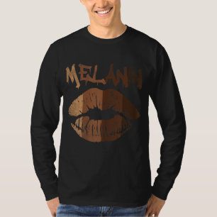 Melanin Lip Kiss BLM BHM Black History Afro Pride  T-Shirt