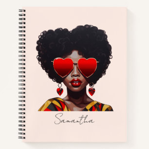 Melanin Magic: Black Queen Rocking Heart Shades Notebook