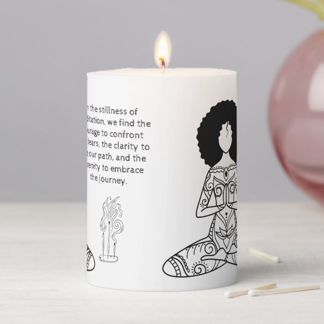 Melanin Meditation Motivational Quote  Pillar Candle (In Situ)