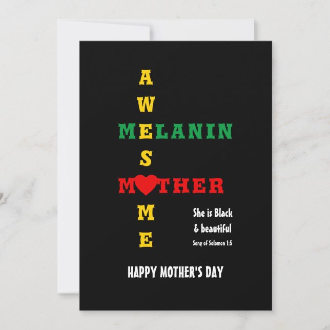 Melanin Mom Happy Mother's Day Holiday Card (Front)