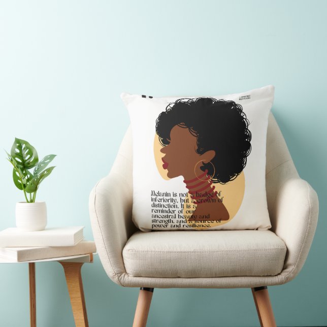 Melanin Motivation  Throw Pillow (Chair)