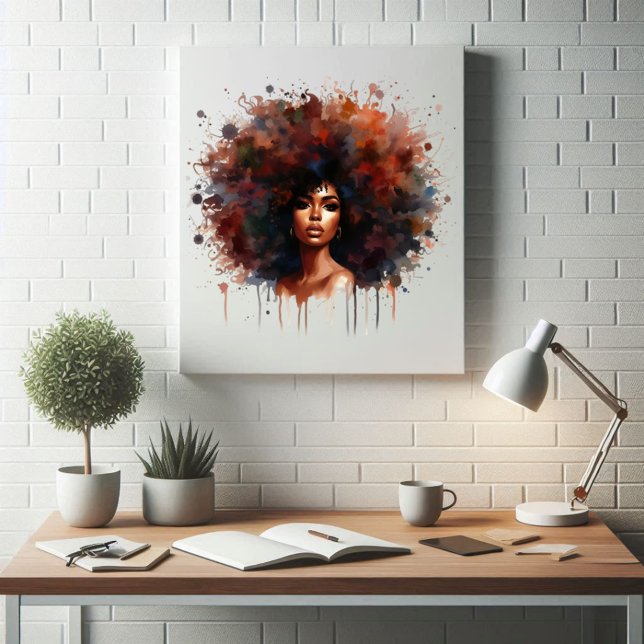 Melanin Muse Abstract Elegance Faux Canvas Print (Creator Uploaded)