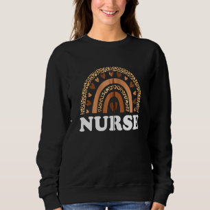 Melanin Nurse Rainbow Leopard Nurse Black History  Sweatshirt