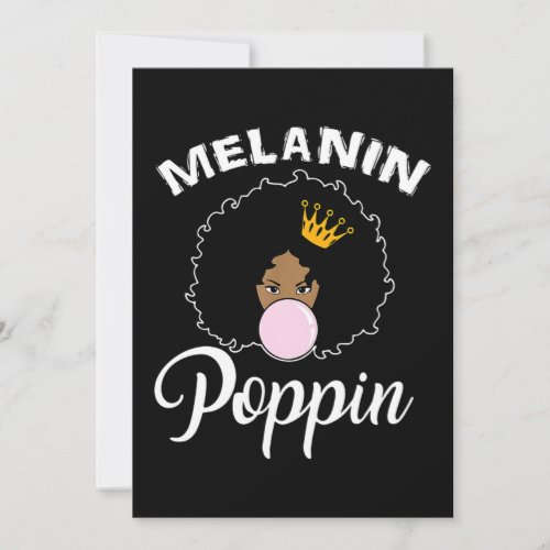 Melanin Poppin Afro Queen Cool Black History Month Save The Date