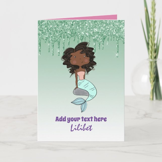 Melanin Princess Birthday Cards for all Ages (Front)